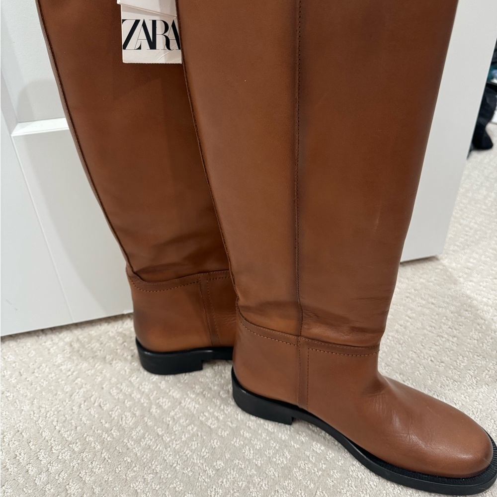 Brand new with tags Zara leather knee high boots